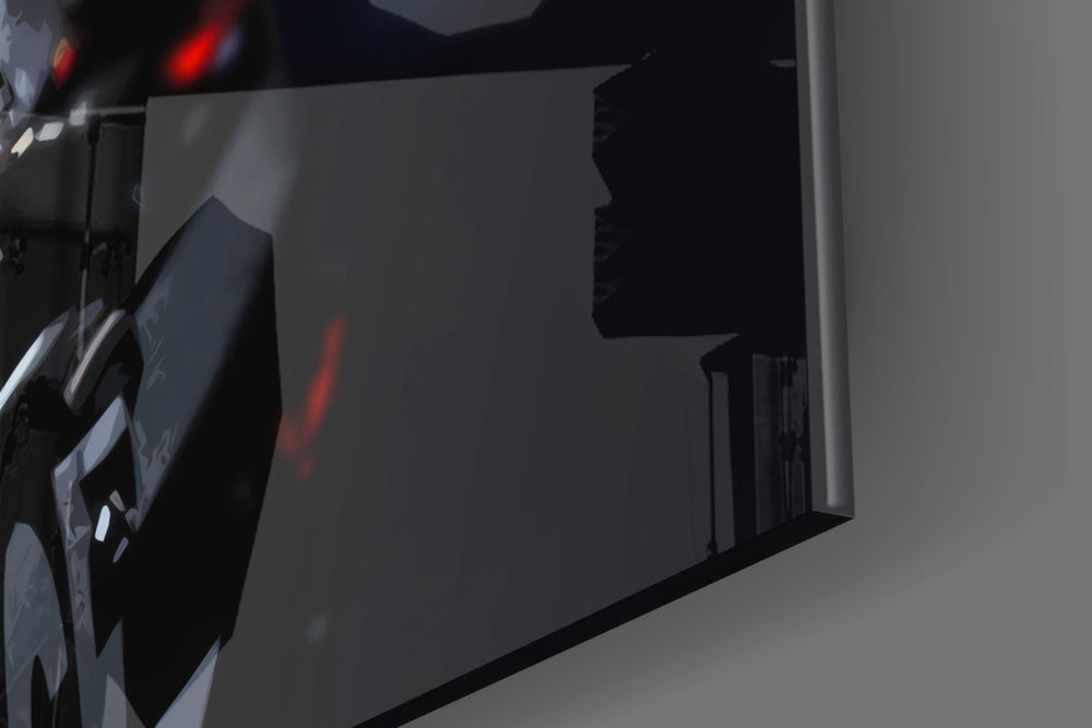 Joker artwork anchoring a wall with moody dramatic palette