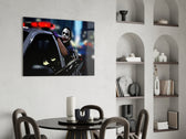 Joker panel adding editorial drama to a man cave