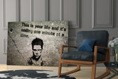 Fight Club - Your Life glass print enhancing a teen lounge with cinematic mood