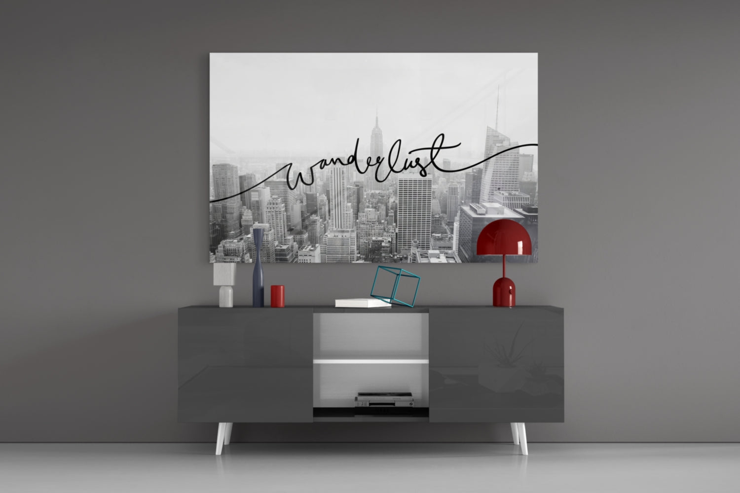 Wanderlust Glass Wall Art.