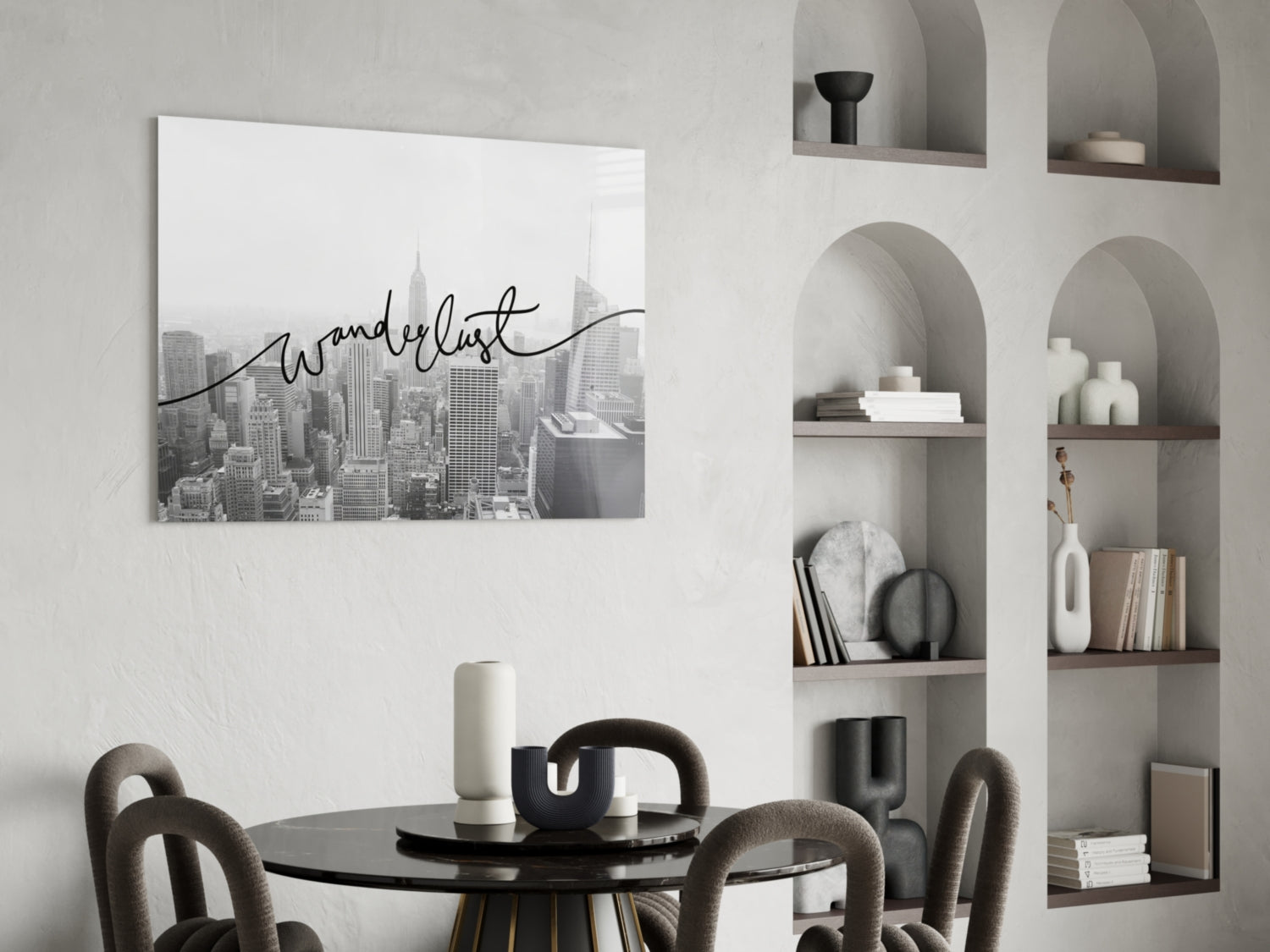 Wanderlust Glass Wall Art.