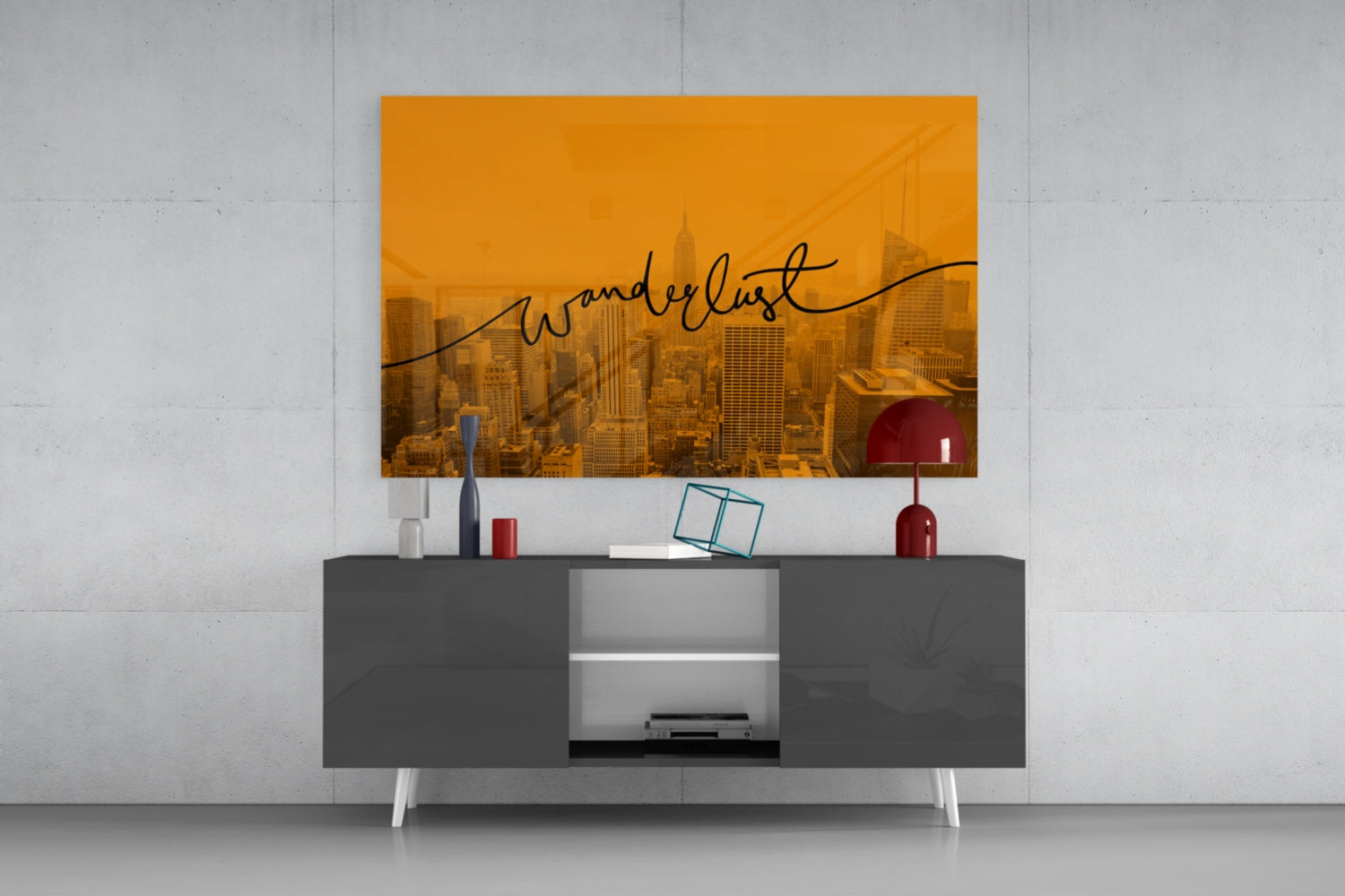 Wanderlust Glass Wall Art.