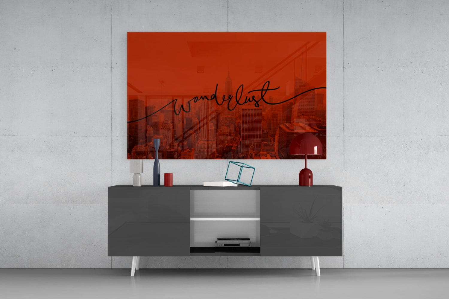 Wanderlust Glass Wall Art.