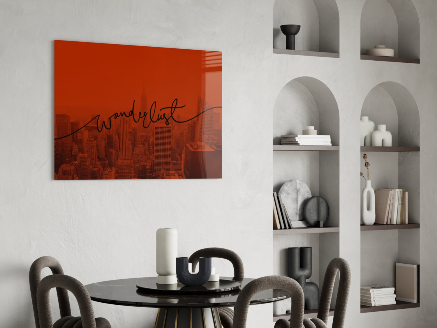 Wanderlust Glass Wall Art.