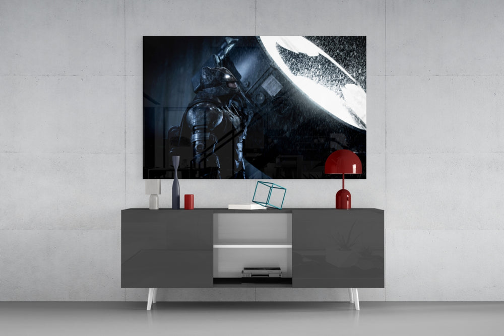 Batman Call panel catching screen glow to reveal its menacing call