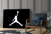 Air Jordan glass print enhancing a kids room with cinematic mood