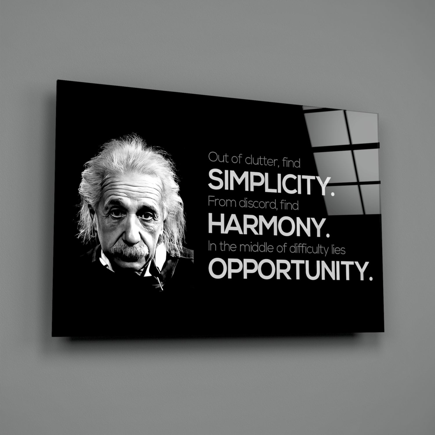 Einstein Glass Wall Art.