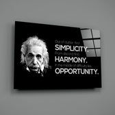 Motivational-typography panel bringing quiet wisdom to a contemporary office