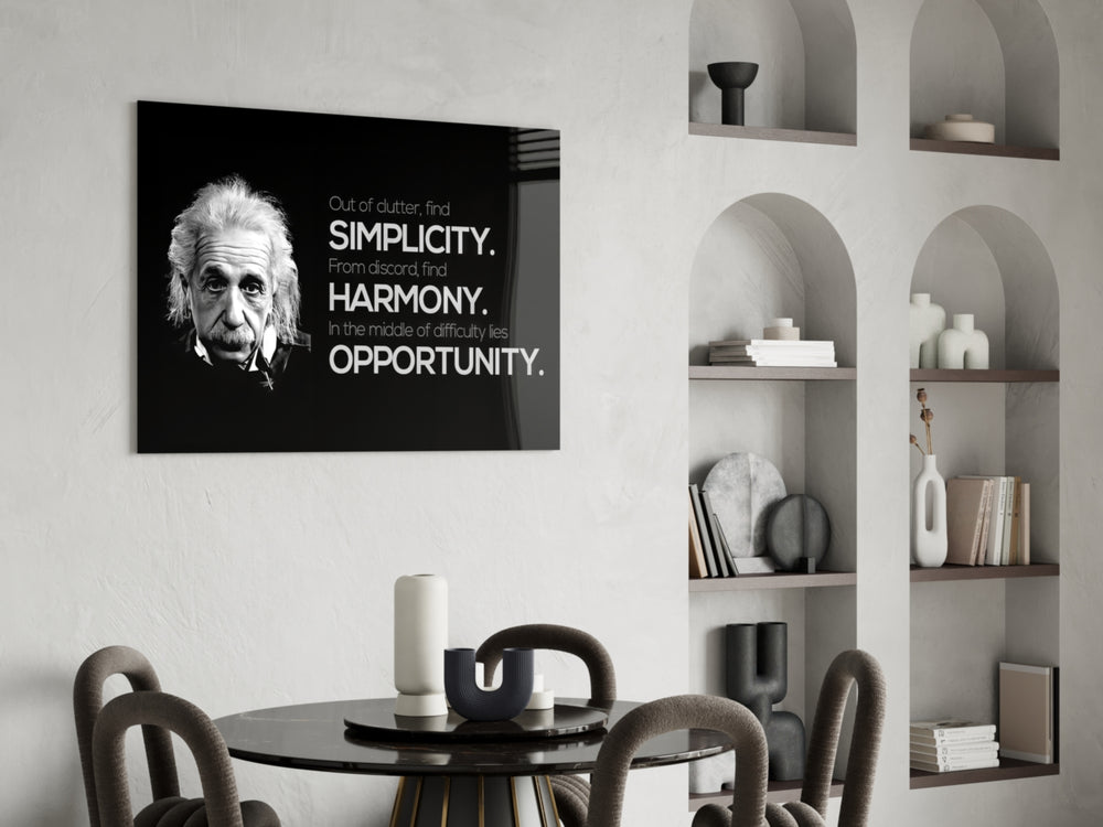 Einstein panel adding editorial calm to a classroom