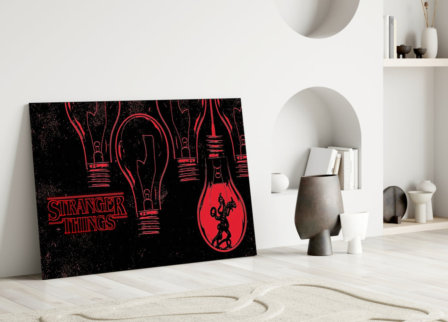 Stranger Things Poster Glass Wall Art.