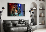 Stranger Things Poster glass wall art styled above a desk in a kids room