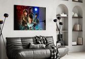 Stranger Things Poster glass wall art styled above a desk in a kids room