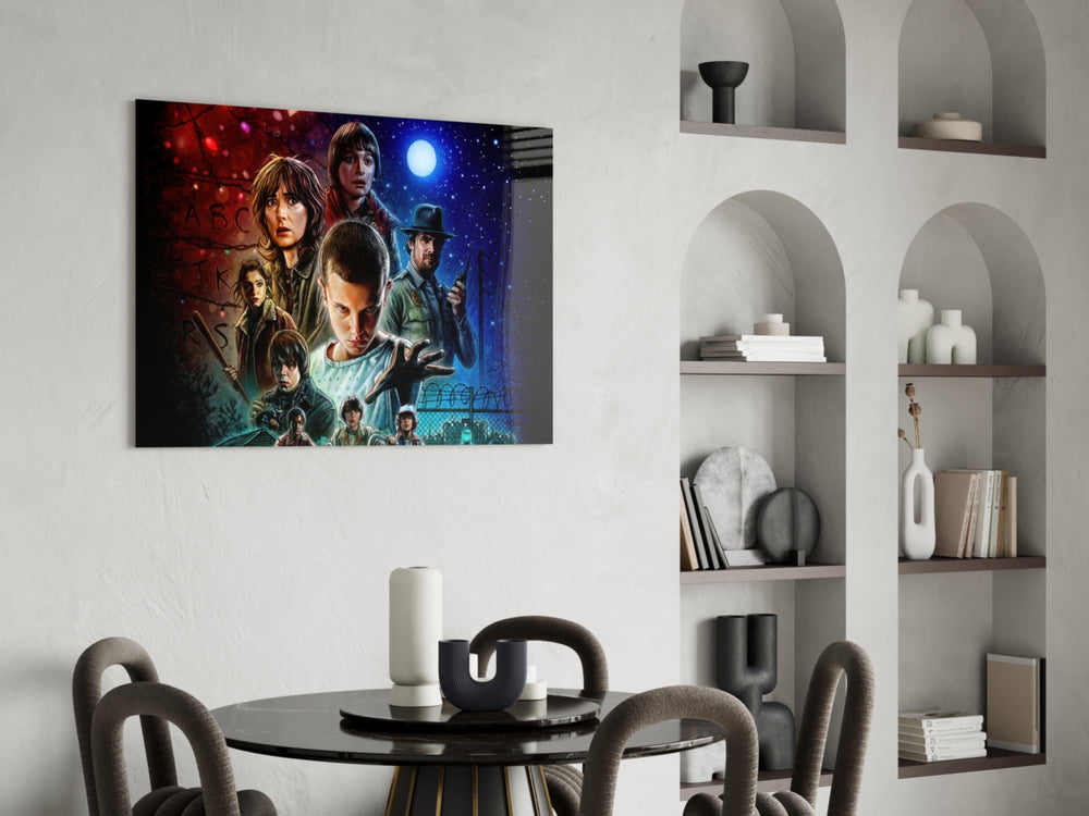 Stranger Things Poster panel adding editorial drama to a home theater