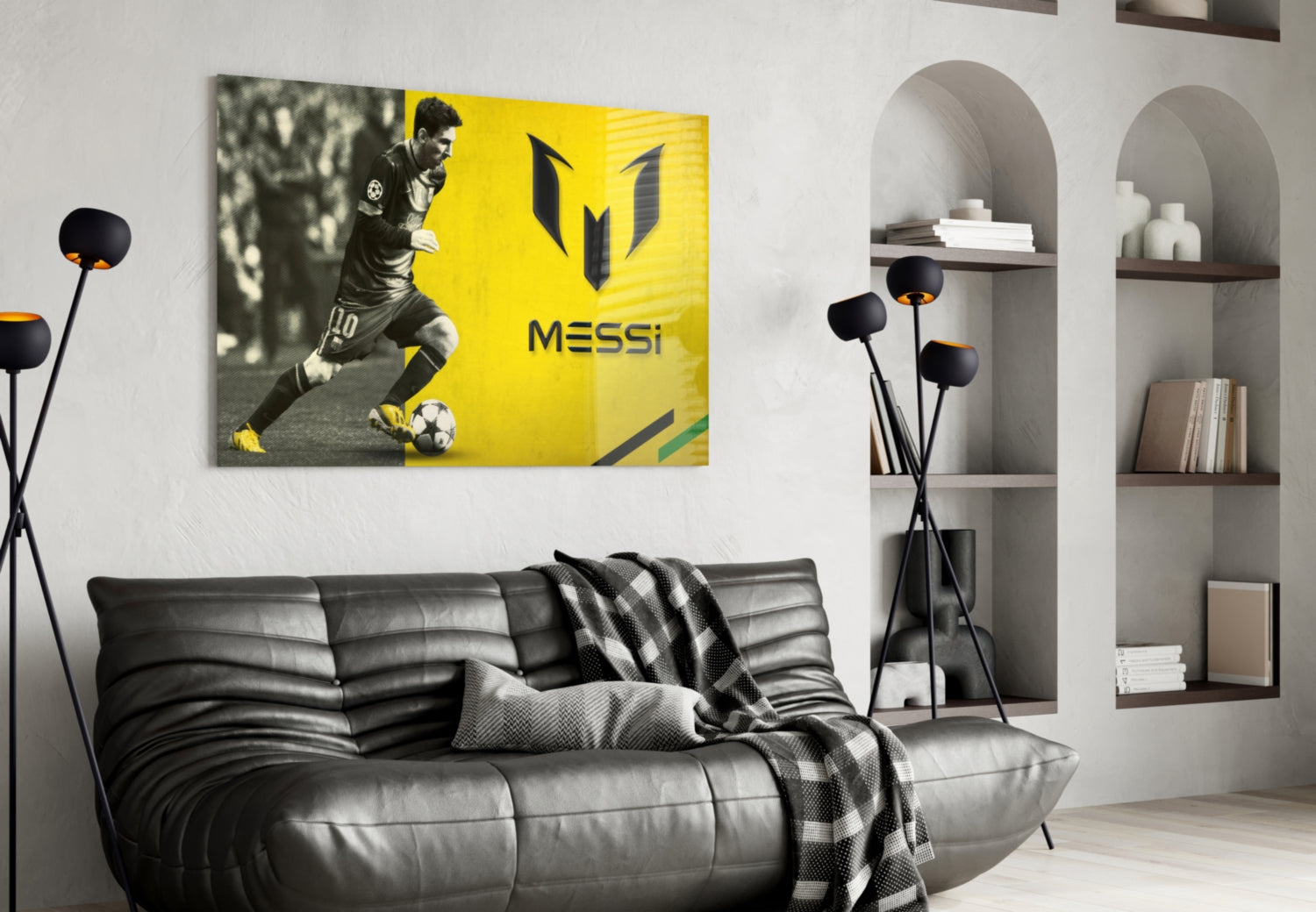 Messi Glass Wall Art.