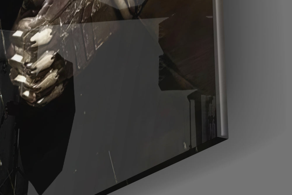 Batman artwork anchoring a wall with moody dramatic palette
