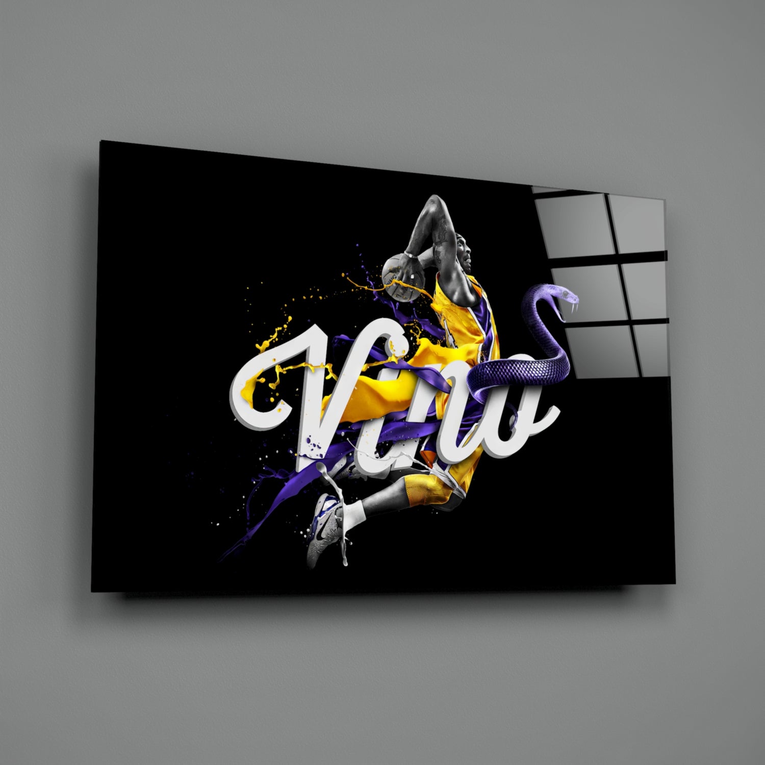 Los Angeles Lakers Glass Wall Art.