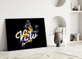 Los Angeles Lakers close-up showing Kobe rising with Vino script and indigo cobra