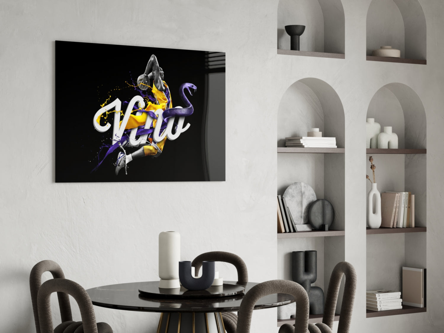 Los Angeles Lakers Glass Wall Art.
