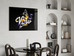 Los Angeles Lakers panel adding editorial drive to a gaming room