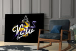 Los Angeles Lakers glass print enhancing a study with cinematic mood