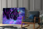 Tiger glass print enhancing a nursery with cinematic mood