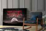 Stranger Things glass print enhancing a gaming room with cinematic mood