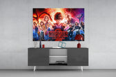 Stranger Things Poster panel catching screen glow to reveal its electric retro drama