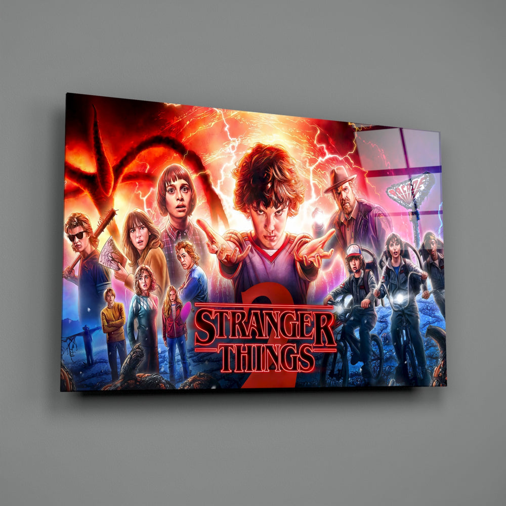 Cinematic-poster panel bringing electric retro drama to a contemporary teen lounge