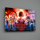 Cinematic-poster panel bringing electric retro drama to a contemporary teen lounge