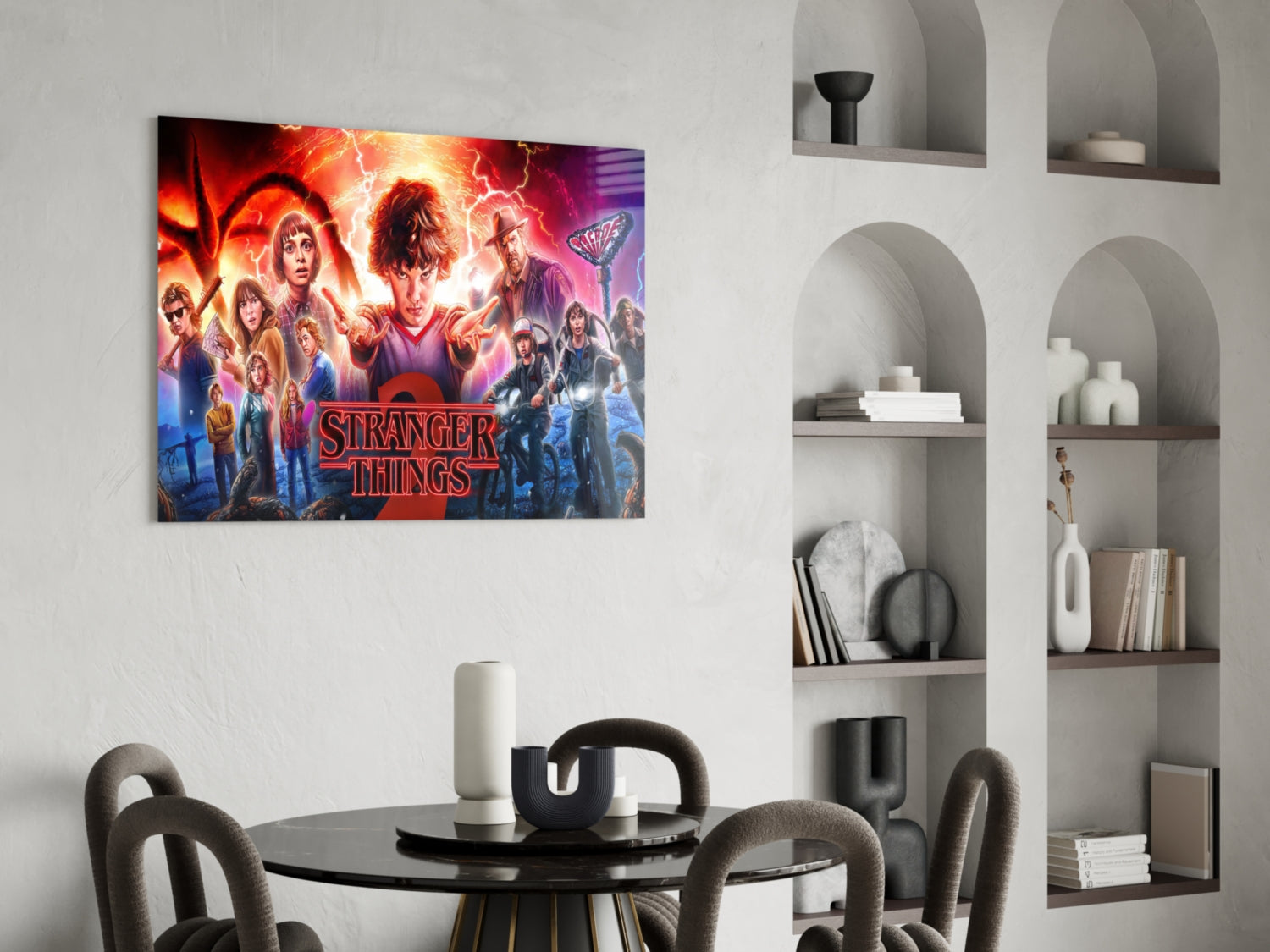 Stranger Things Poster Glass Wall Art.