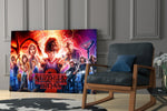 Stranger Things Poster glass print enhancing a gaming room with cinematic mood