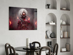 Fire Fighter glass print enhancing a gaming room with cinematic mood