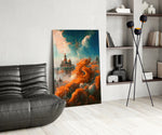 Dream Castle glass print enhancing a nursery with cinematic warmth