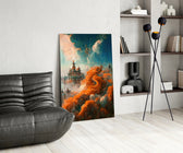 Dream Castle glass print enhancing a nursery with cinematic warmth