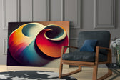 The Shell artwork anchoring a wall with warm modern palette