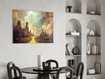 Road to the End glass print enhancing a study with cinematic warmth