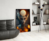 The Master glass print enhancing a gaming room with cinematic mood