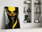 Aboriginal artwork anchoring a wall with moody dramatic palette