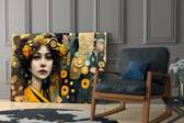 The Stance artwork anchoring a wall with warm ornamental palette