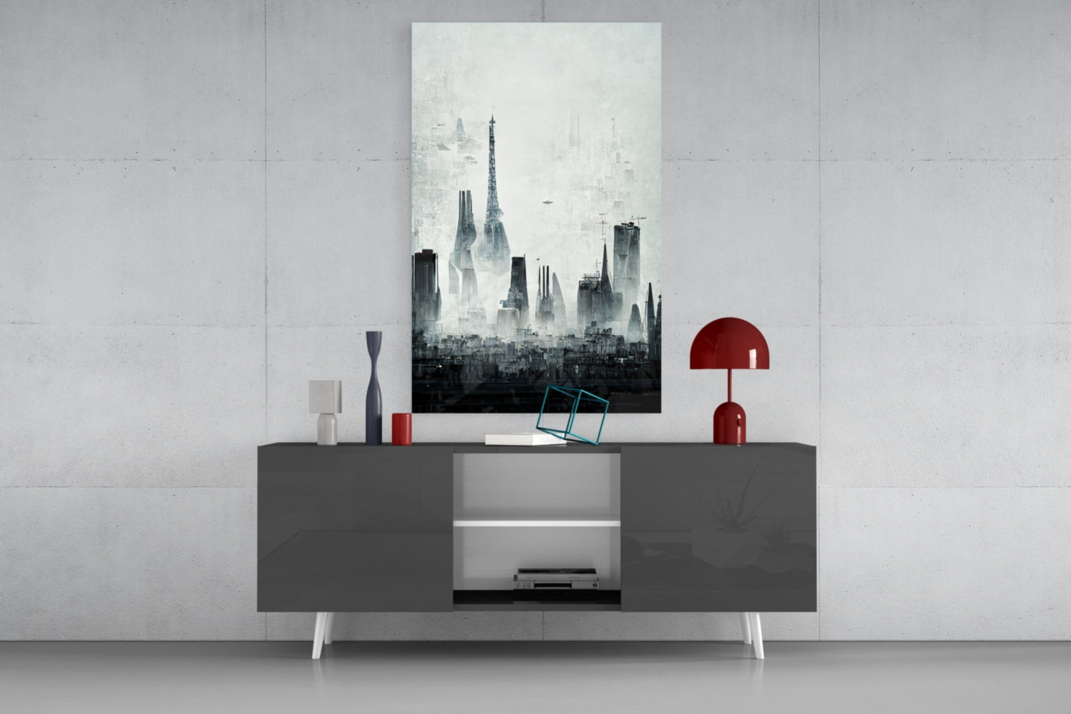 Old City Silhouette Glass Art  || Designer Collection.