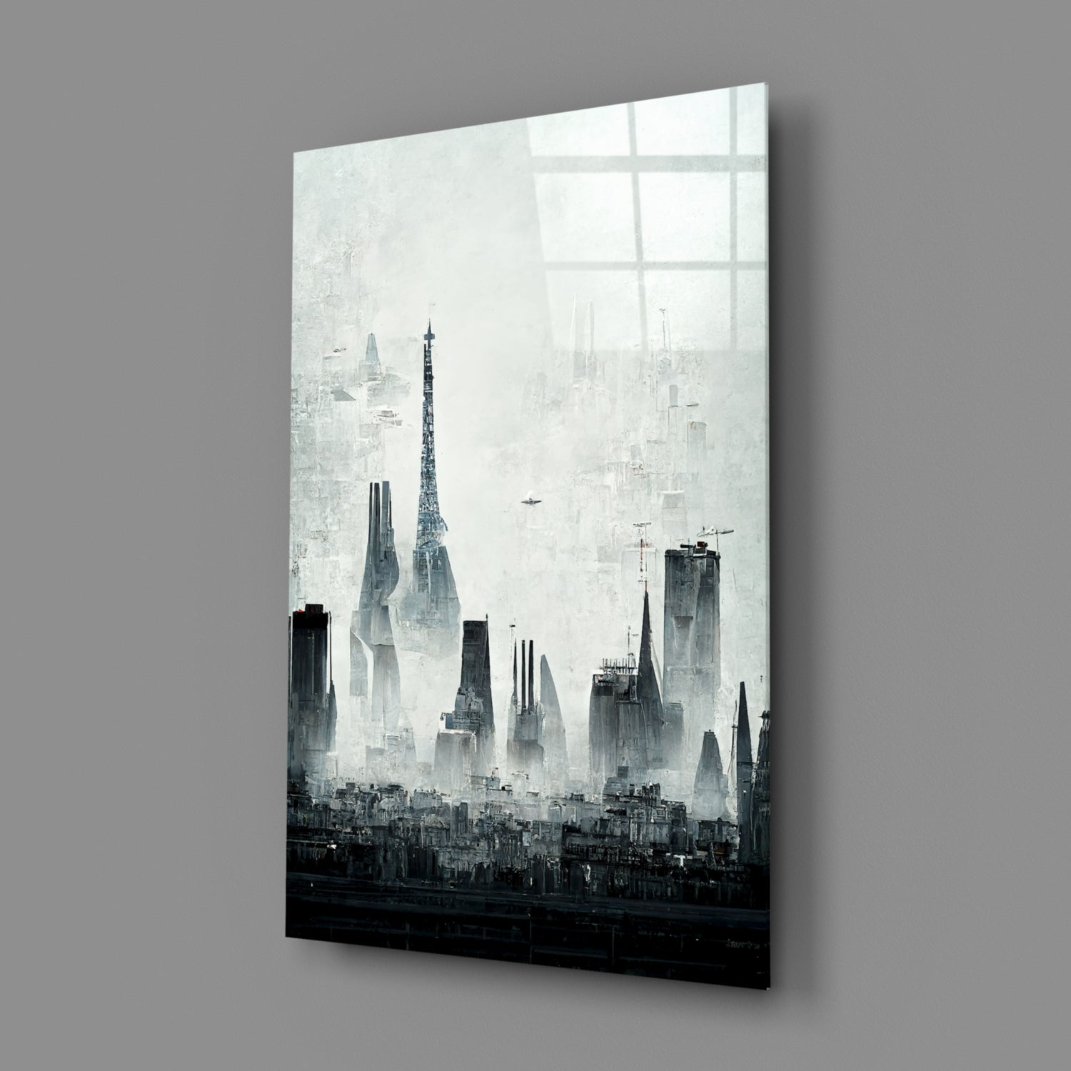 Old City Silhouette Glass Art  || Designer Collection.