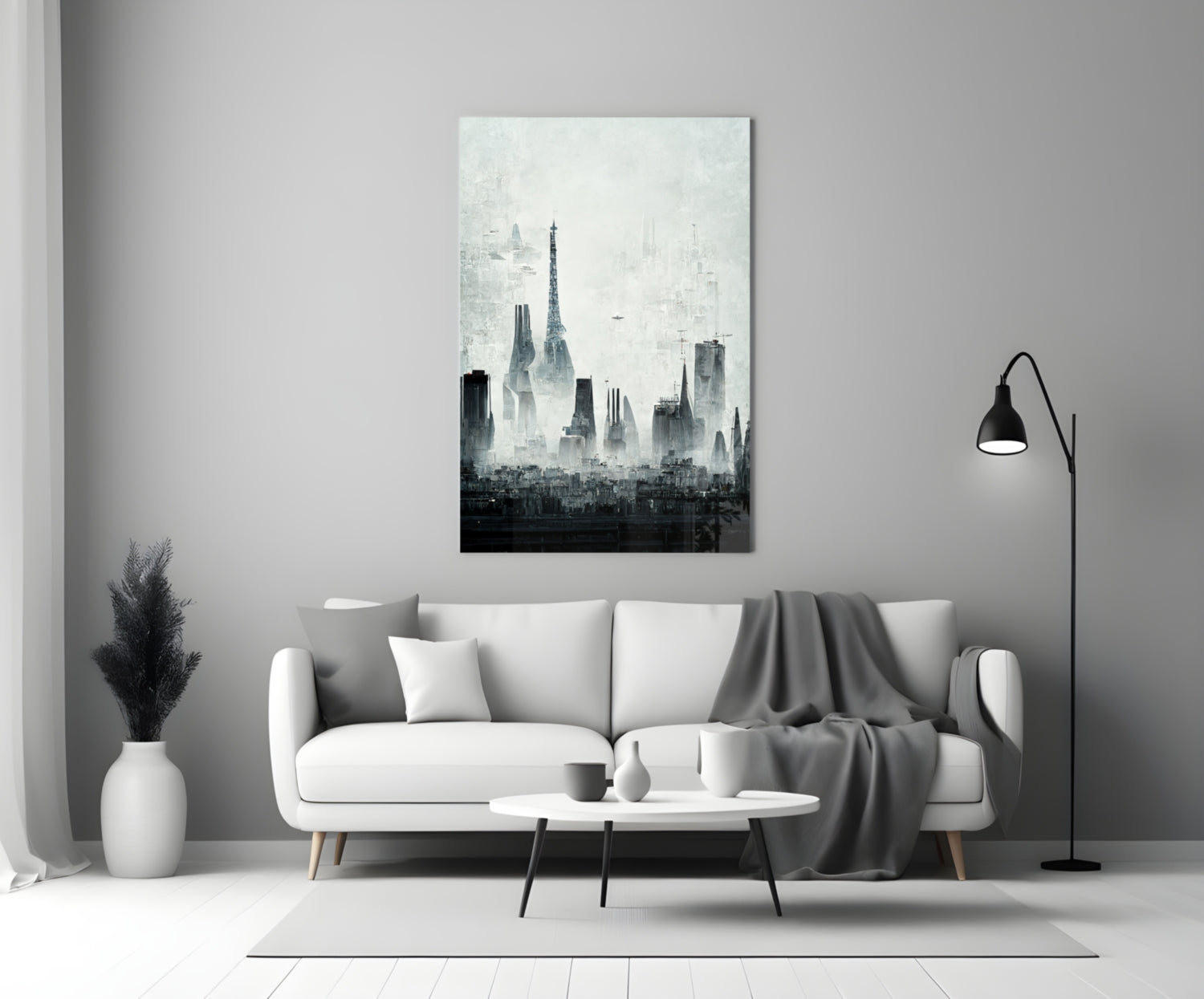 Old City Silhouette Glass Art  || Designer Collection.