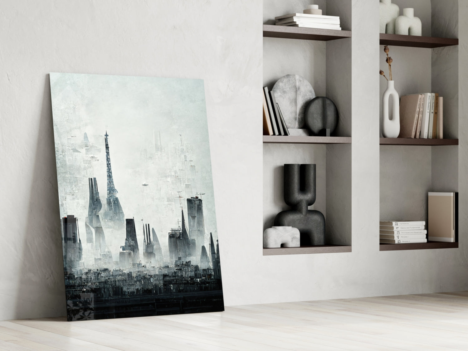 Old City Silhouette Glass Art  || Designer Collection.