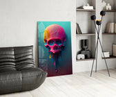 Melt of the Skull glass print enhancing a gaming room with cinematic mood