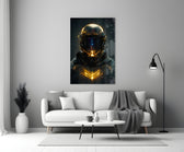 Back to the Space glass wall art styled above a desk in an office
