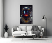 Back to the Space glass wall art styled above a desk in a man cave