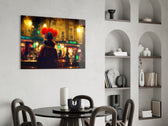 Fun glass print enhancing a hallway with cinematic mood