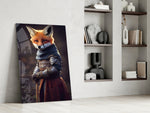 The Fox glass print enhancing a hallway with cinematic warmth