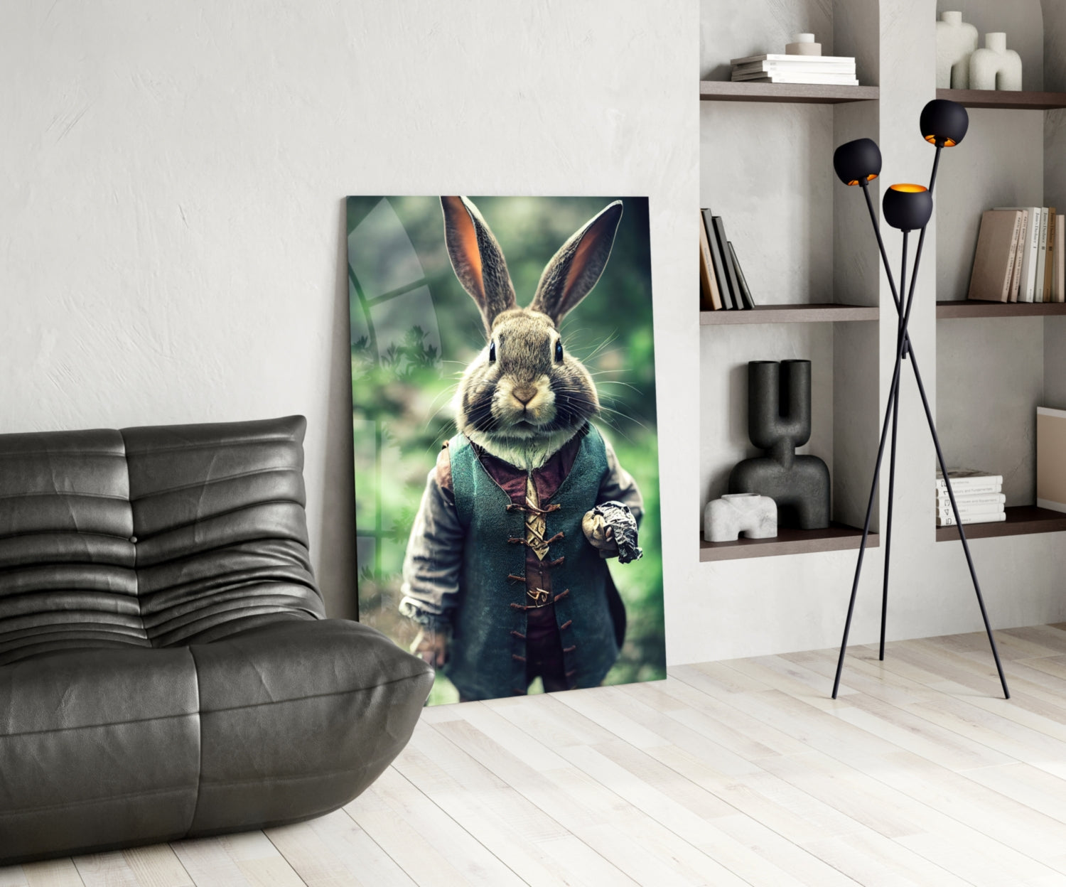 The Rabbit Glass Wall Art || Designer Collection.