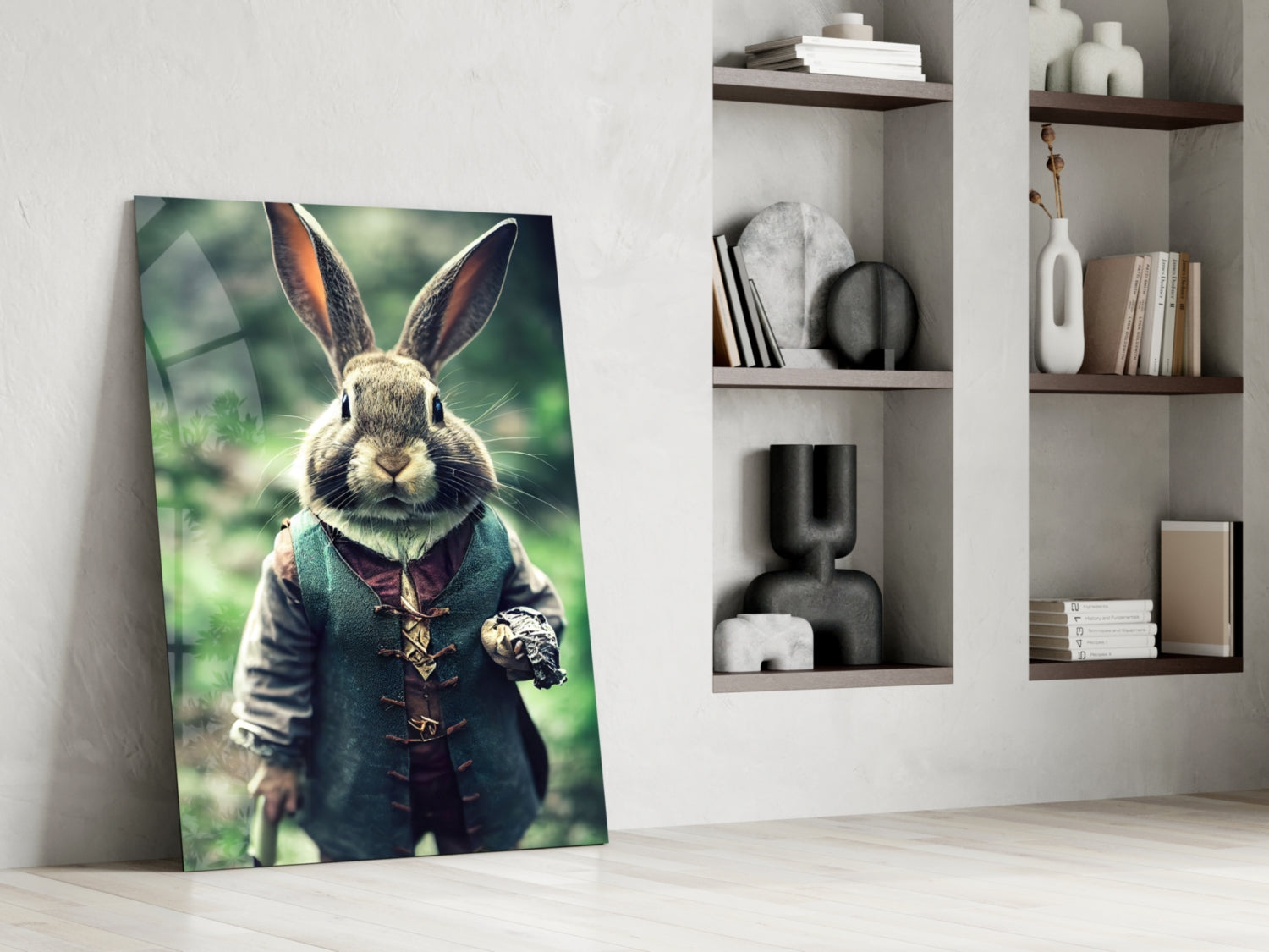The Rabbit Glass Wall Art || Designer Collection.